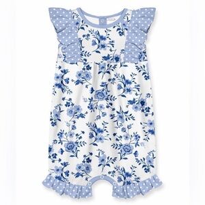 NWT LITTLE MILLIE Ruffle Sleeve Floral Print Romper - 6M